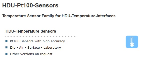 Cảm biến đo nhiệt độ HDU-Pt100-Sensors